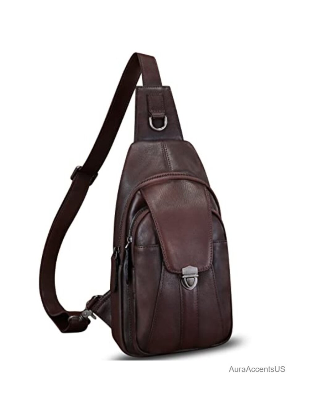 Genuine Leather Sling Bag Handmade Retro Crossbody Backpack Purse Chest Daypack